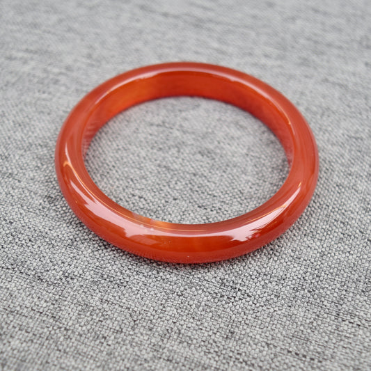 60.2 mm Red Agate Bangle: Chinese Jade-like Stone