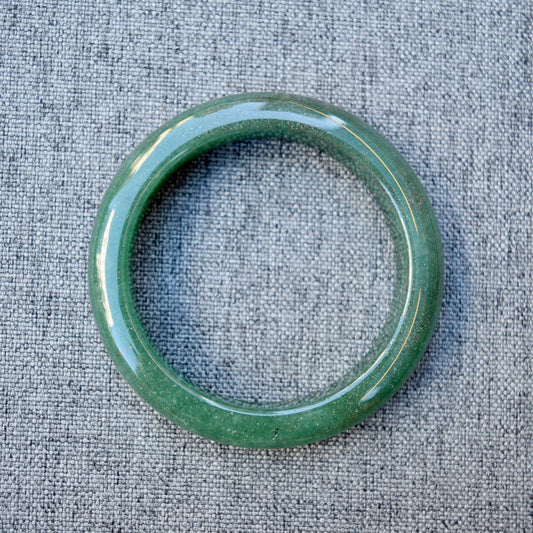 57.6 mm Green Aventurine Bangle - Quartz Jade Bangle Bracelet