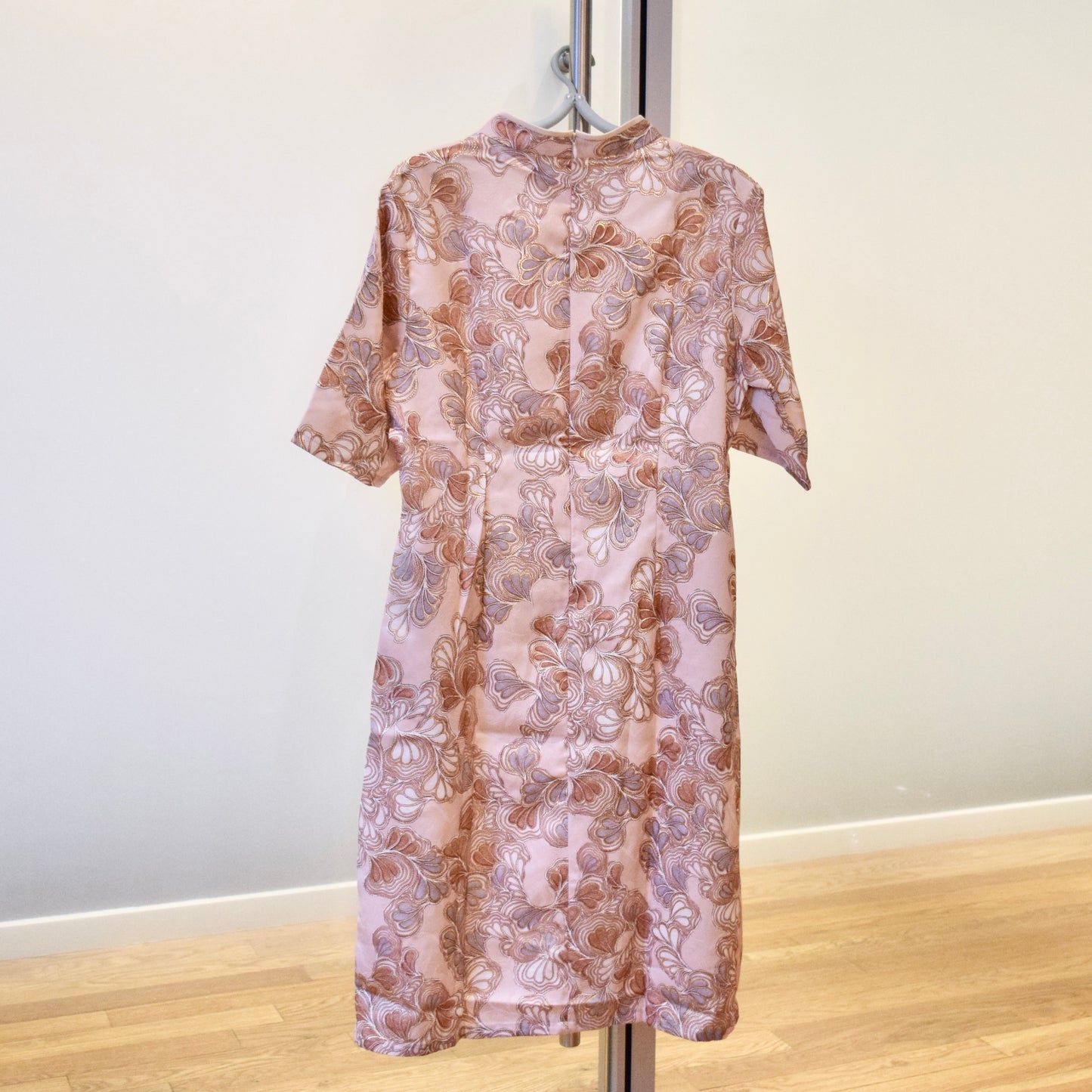 Beige Cashew Flower Qipao - A Line Dress