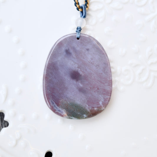 Ocean Jasper Landscape Pendant - Purple Stone