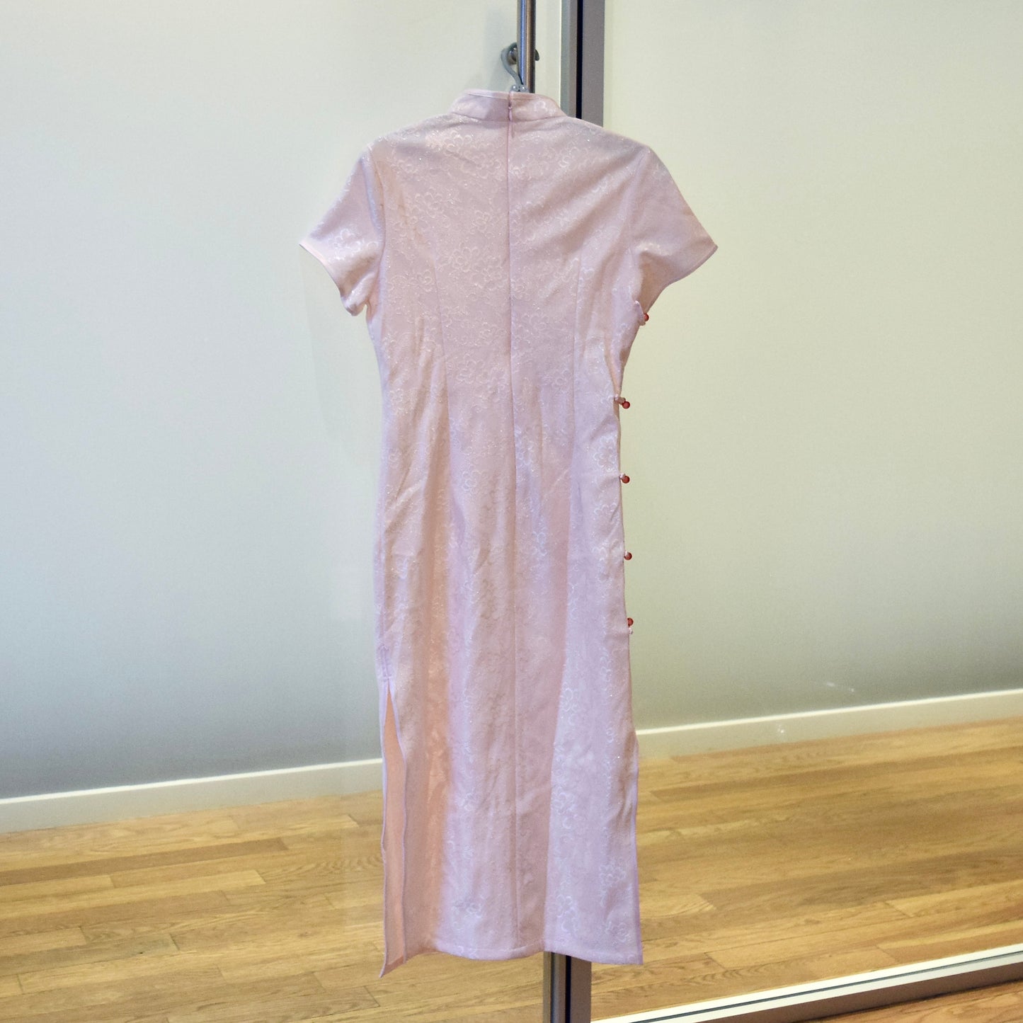 Pink Flora Button Qipao Long Dress - Chinese Traditional Cheongsam