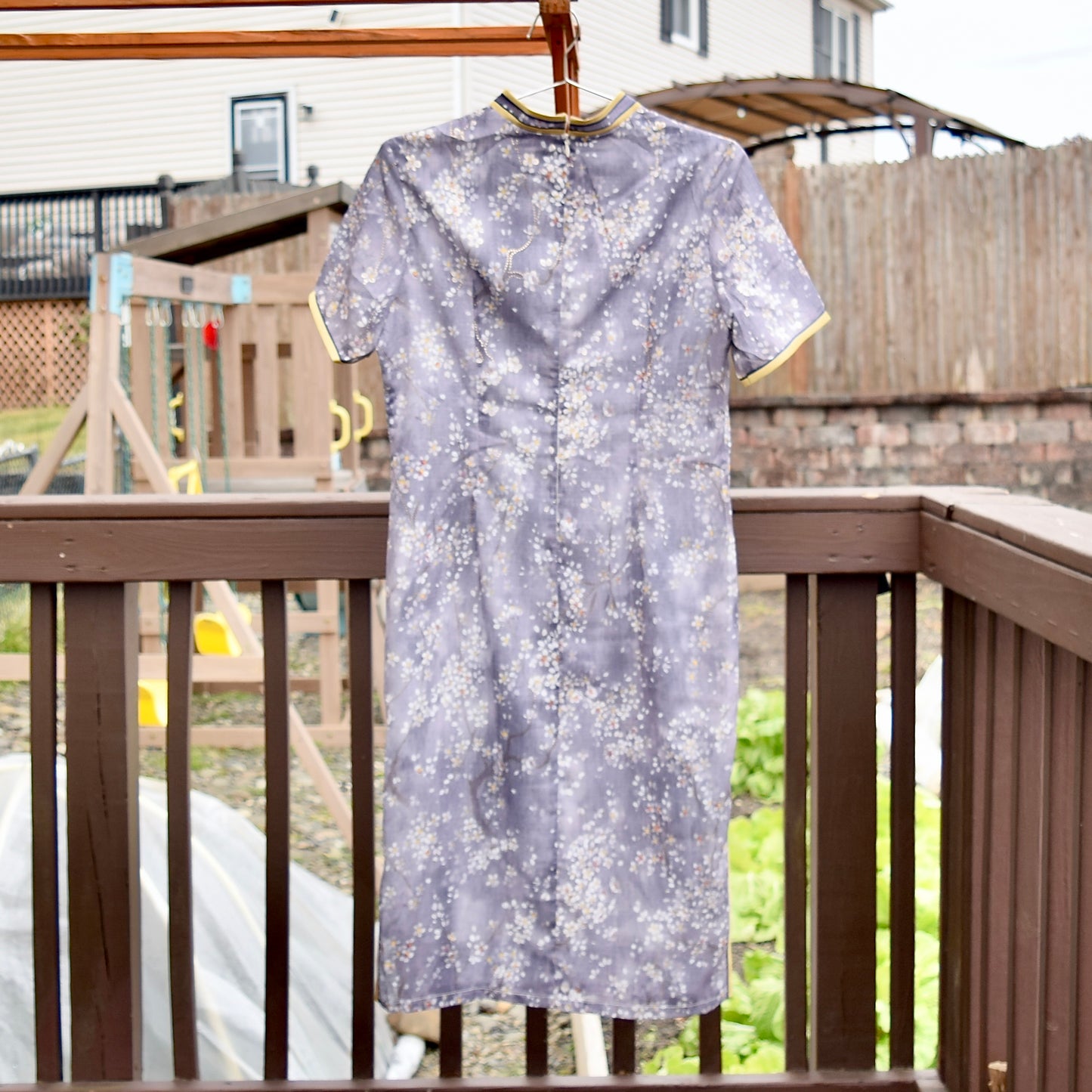 Purple Plum Blossom Printed Qipao Dress - Chinese Traditional Cheongsam