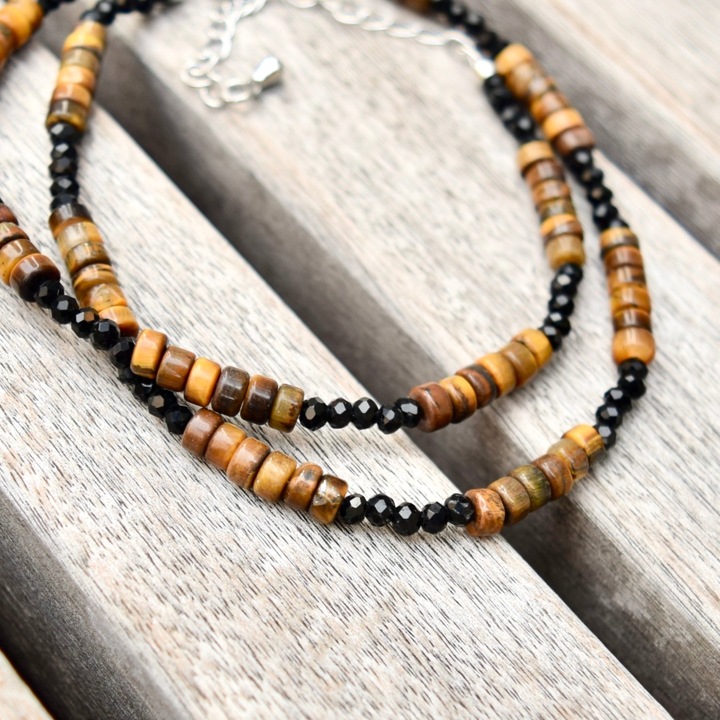 Tiger Eye Beaded Necklace - Natural Stone