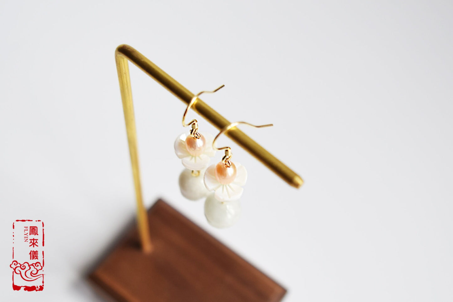 Chinese Lotus Jadeite Earrings - Gold Jadeite Jewelry