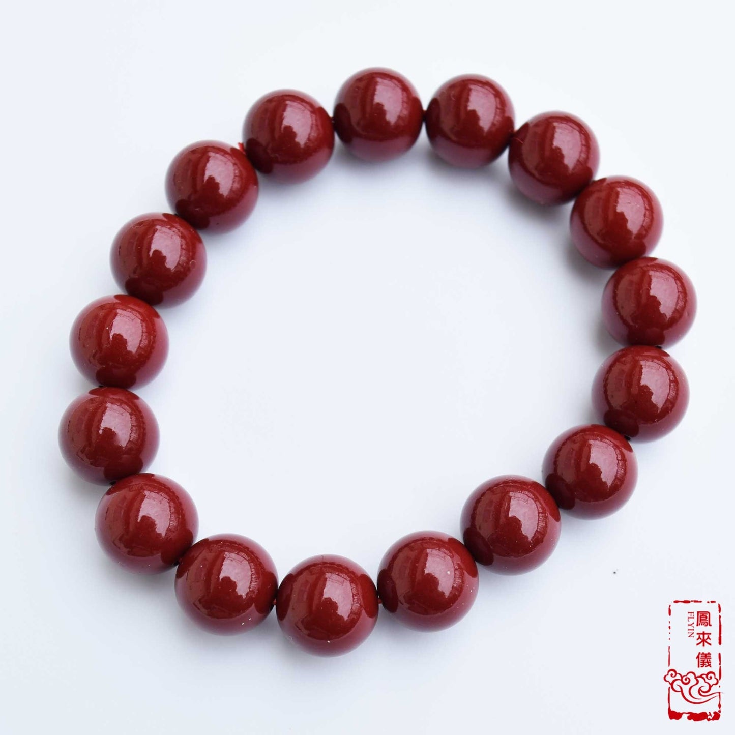 6 8 10 12 mm Cinnabar Beaded Bracelet - Stretchy Red Beads Bracelet 紫金砂