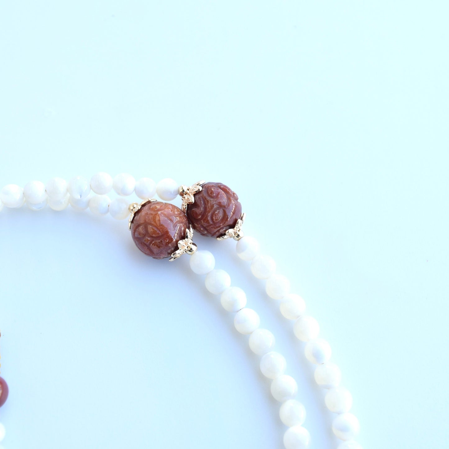 Flora Lock Necklace - Red Agate Jasper