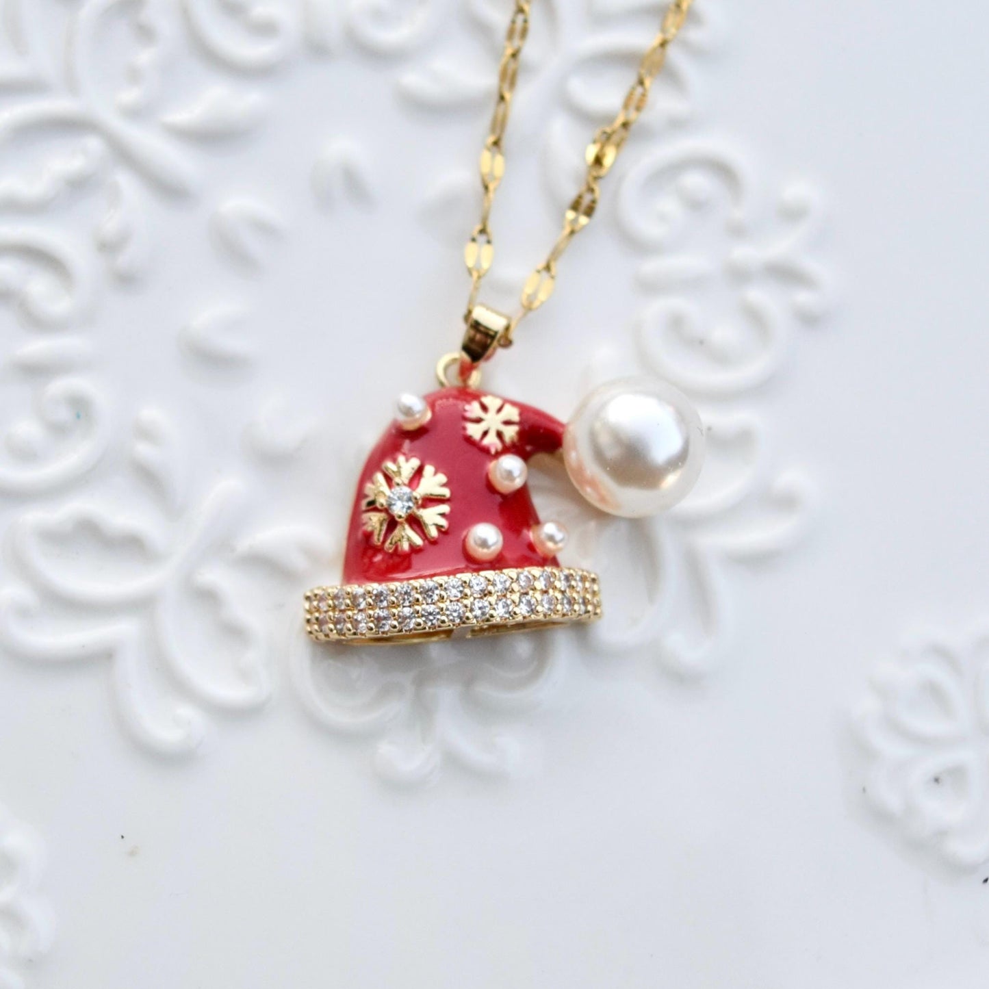 Christmas Collection Pendant - Stainless Steel Necklace -Snowman Tree Hat Boot Bell