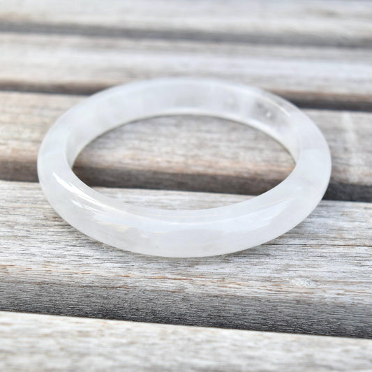 59.1 mm Clear Quartz Bangle - White