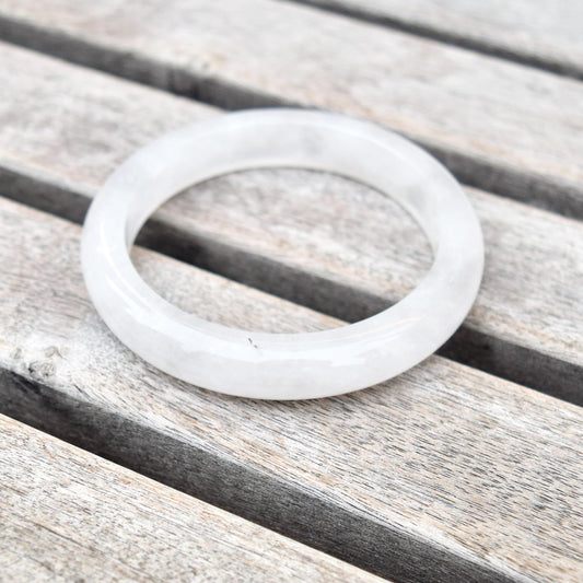 55.9 mm White Clear Quartz Bangle Bracelet - Natural Crystal Bracelet