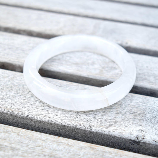 56.7 mm White Clear Quartz Bangle Bracelet - Natural Crystal Bracelet