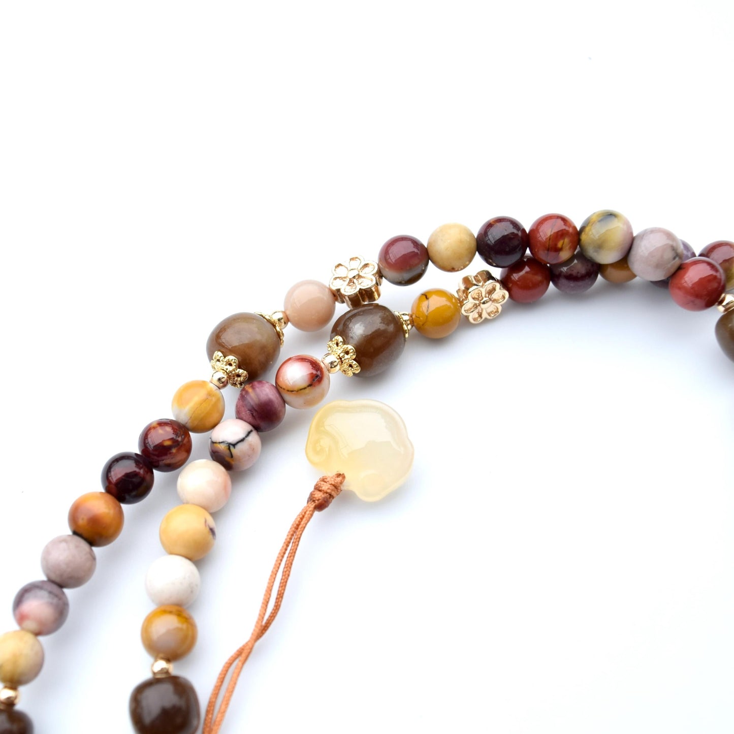 Jasper Unicorn Pendant Tassel Necklace - Colorful Agate Necklace