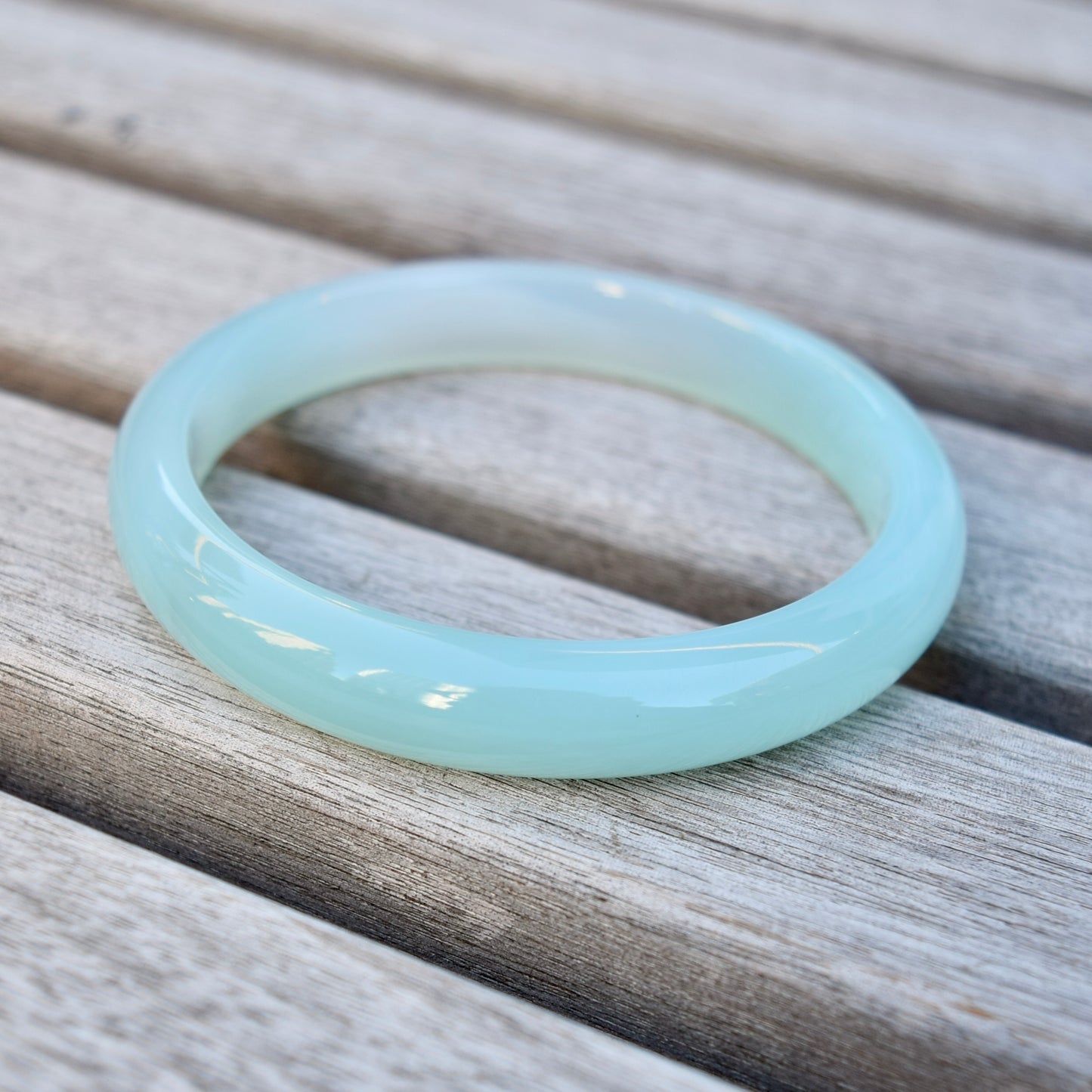 58.8 mm Blue Agate Bangle Bracelet