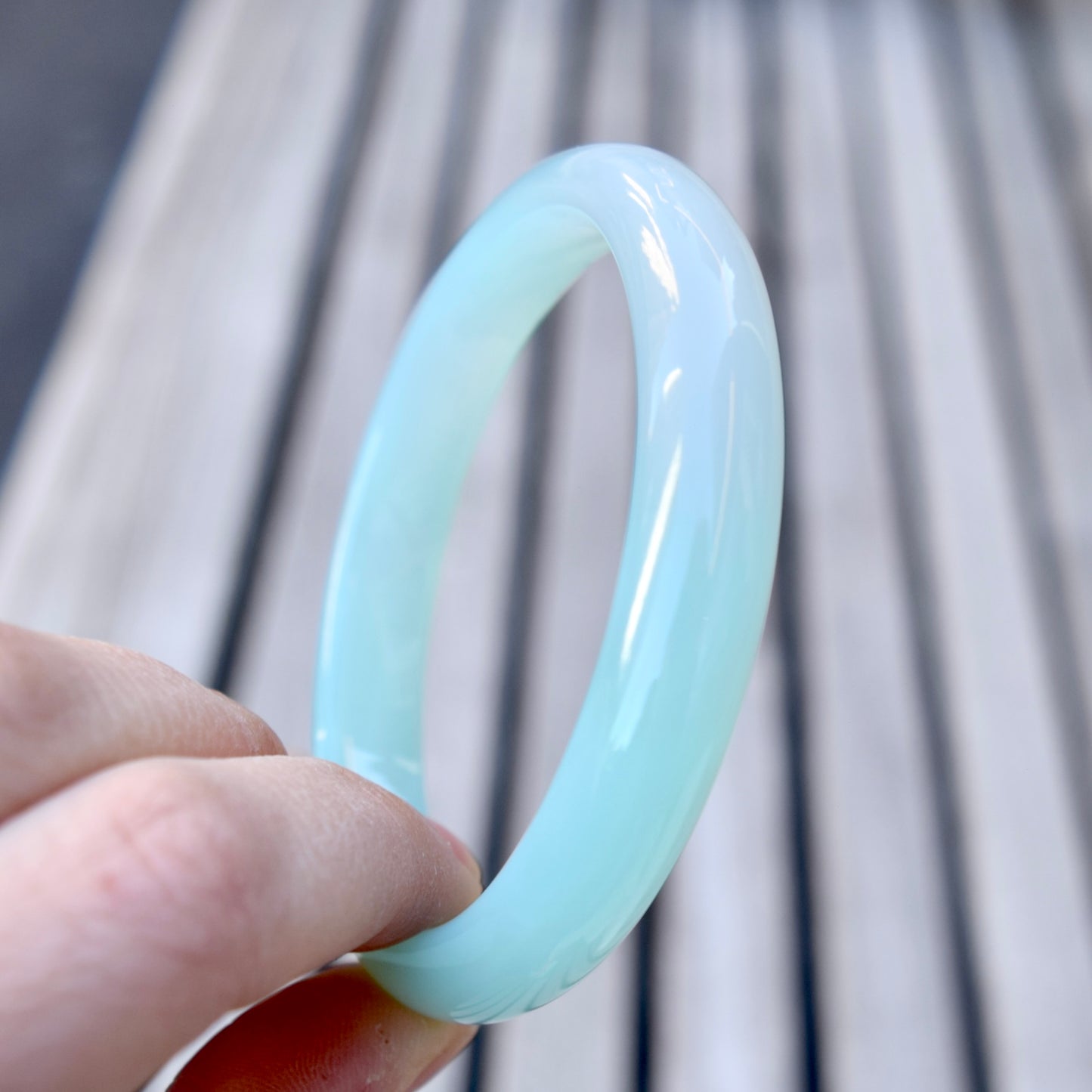 58.8 mm Blue Agate Bangle Bracelet