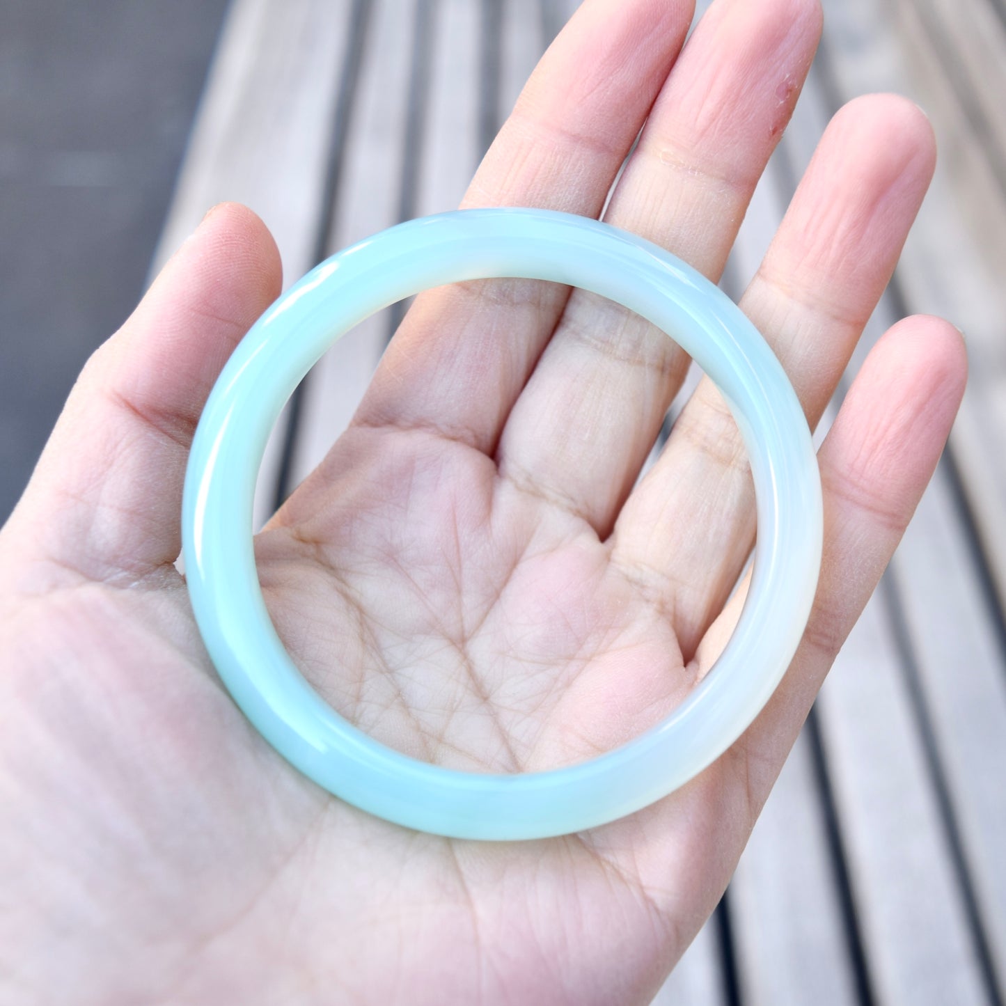 58.8 mm Blue Agate Bangle Bracelet