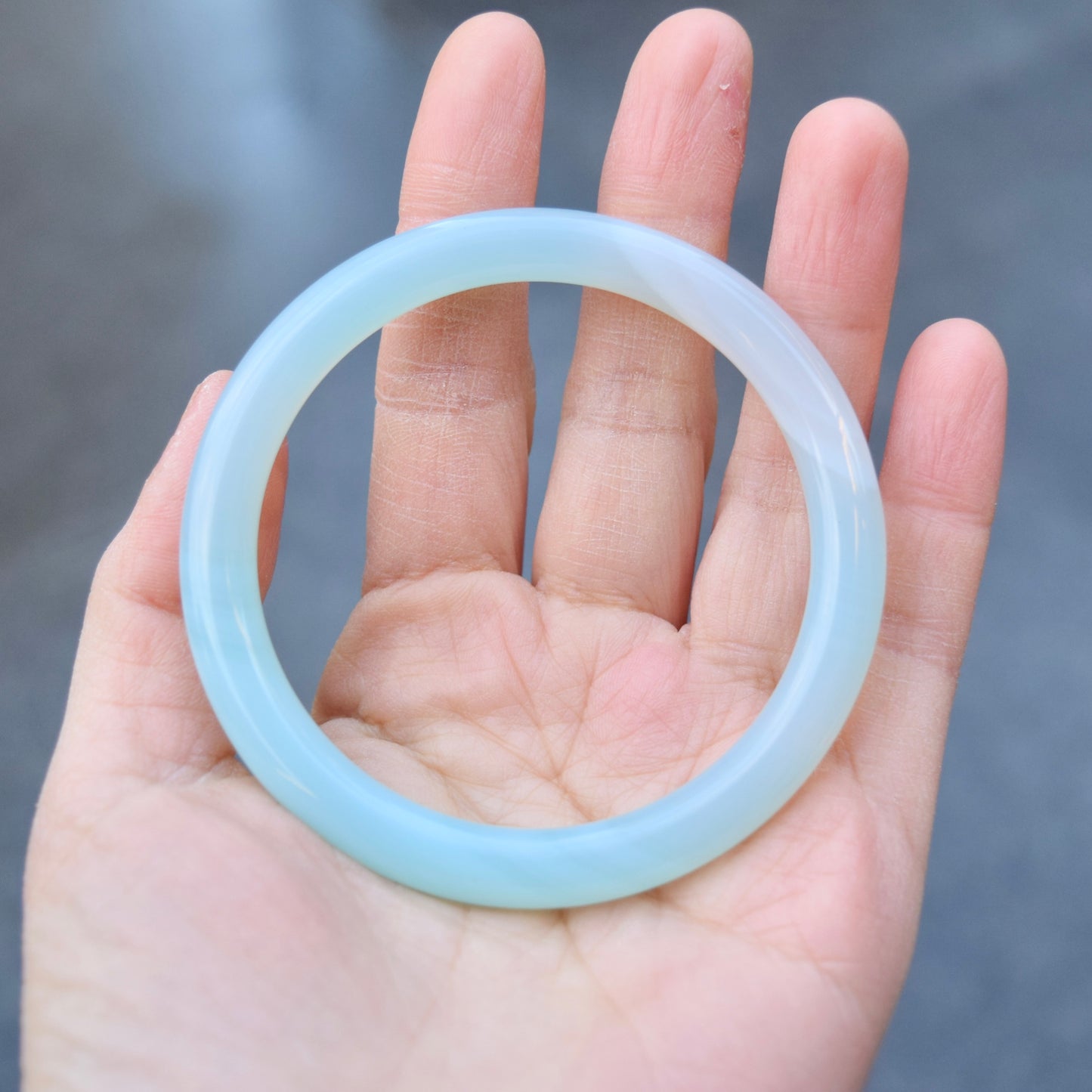 59.3 mm Blue Agate Bangle Bracelet