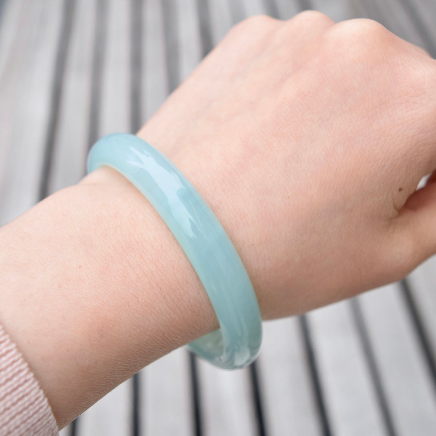 58.8 mm Blue Agate Bangle Bracelet