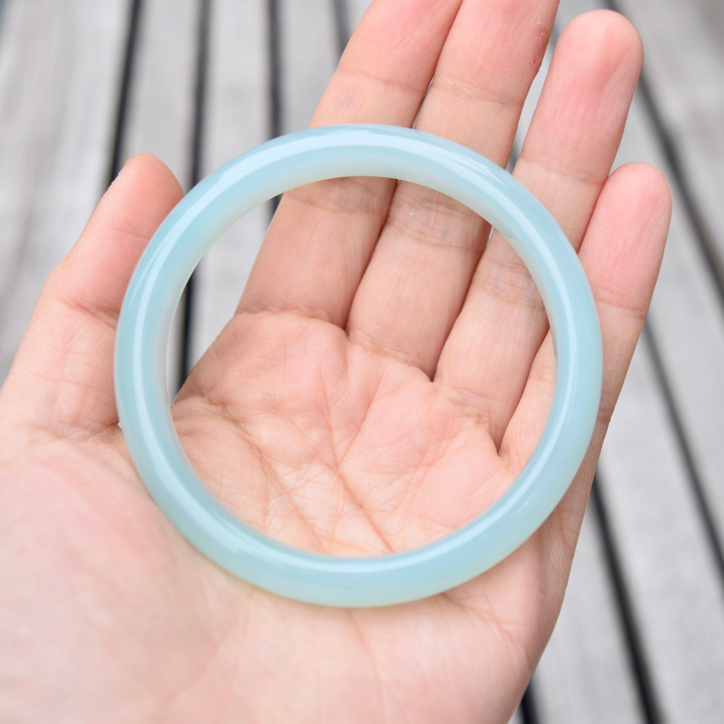 58.8 mm Blue Agate Bangle Bracelet