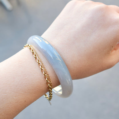 60.4 mm Agate Bangle - Green