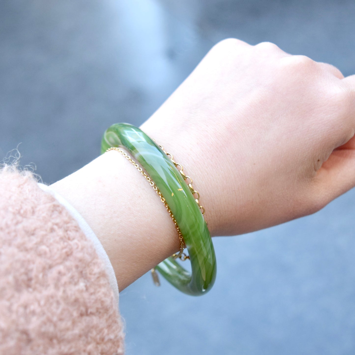 63.4 mm Agate Green Bangle
