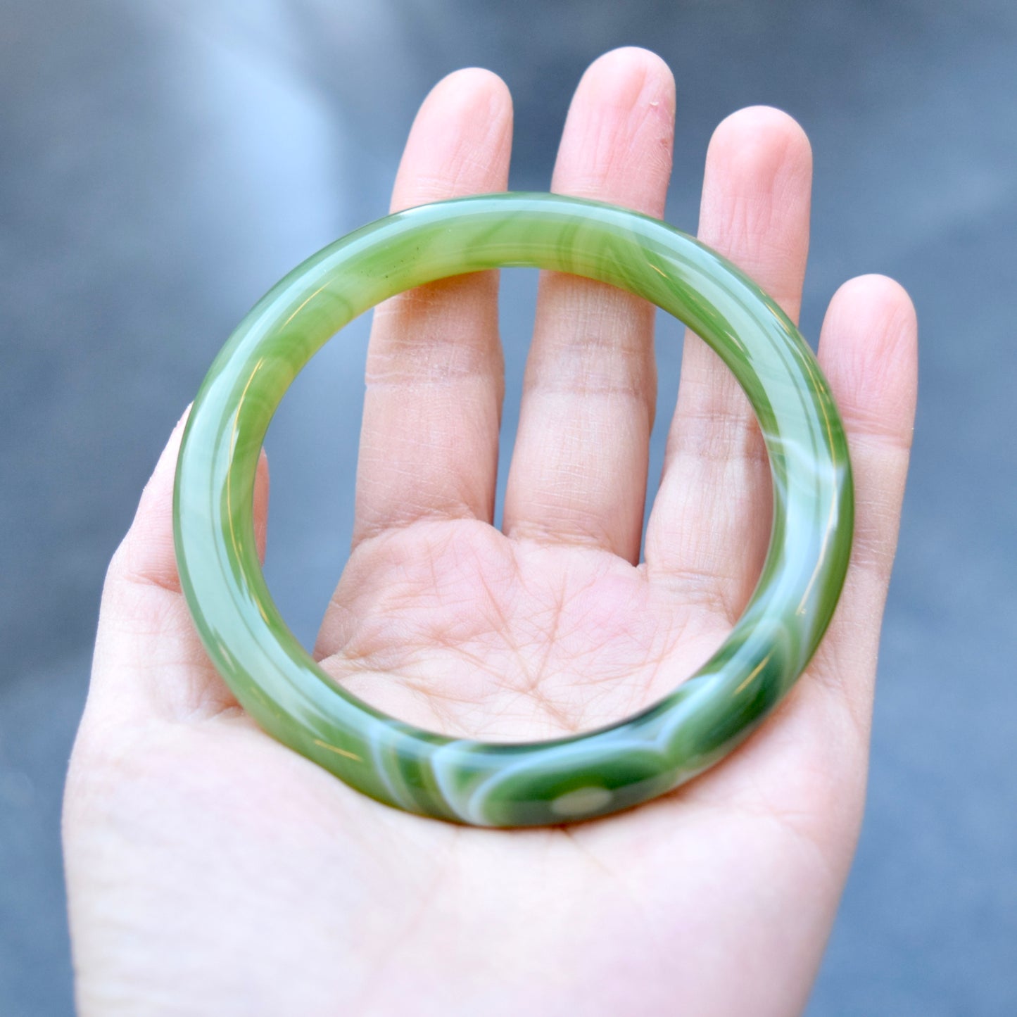 63.4 mm Agate Green Bangle
