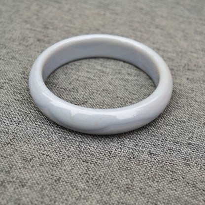 61.6 mm Agate Bangle Bracelet - Black - Chinese Agate Bracelet