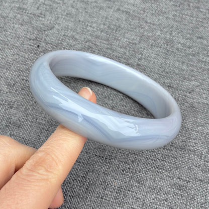 61.6 mm Agate Bangle Bracelet - Black - Chinese Agate Bracelet