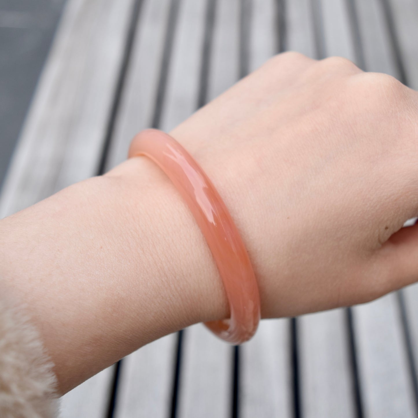 57.5 mm Orange Agate Bangle Bracelet