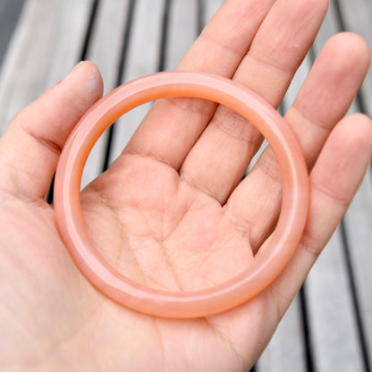 57.5 mm Orange Agate Bangle Bracelet