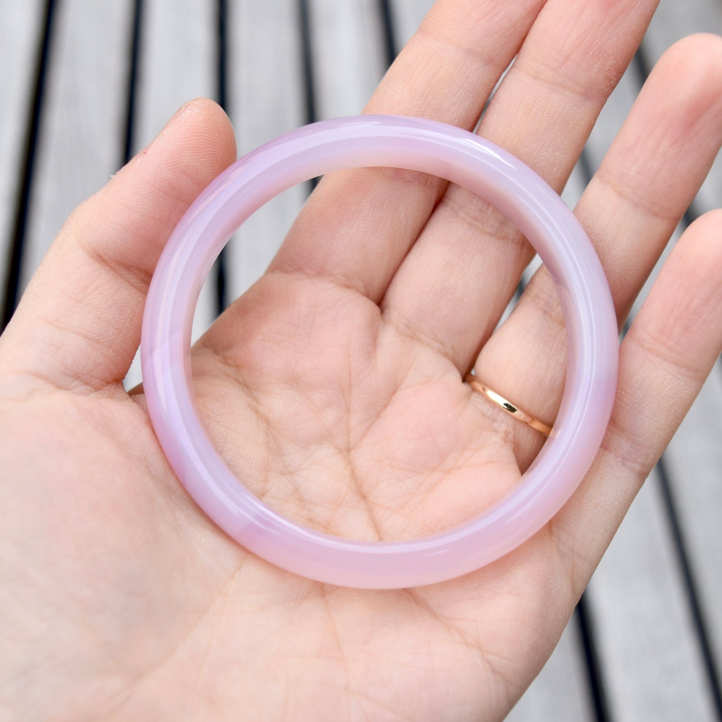 55.9 mm Agate Bangle Bracelet - Pink