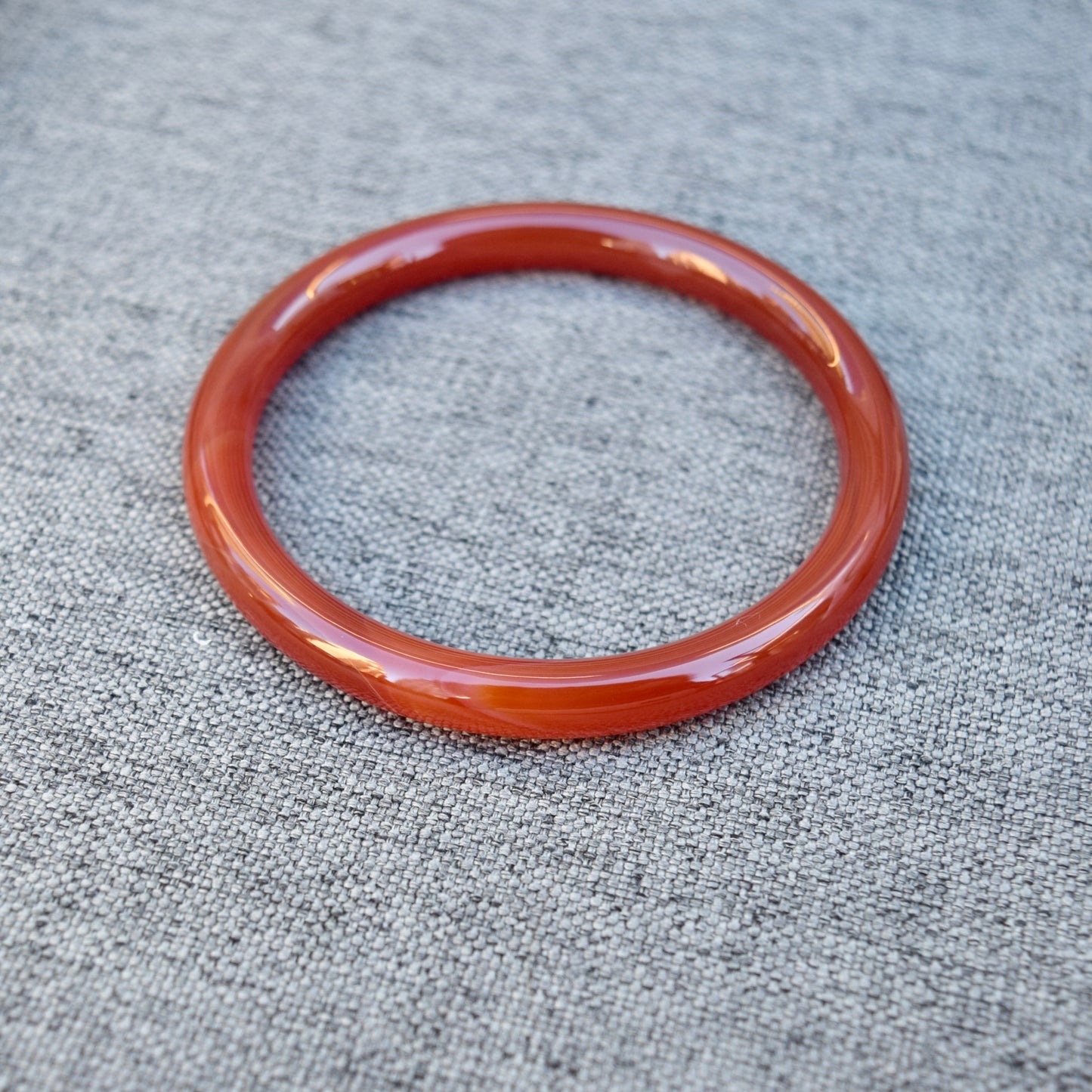 61.3 mm Red Agate Bangle: Chinese Jade-like Stone