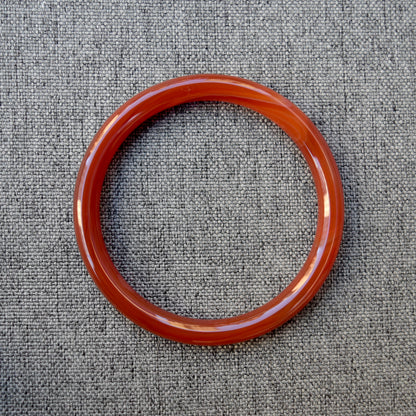 61.3 mm Red Agate Bangle: Chinese Jade-like Stone