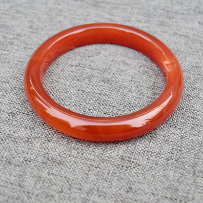 60.2 mm Red Agate Bangle: Chinese Jade-like Stone