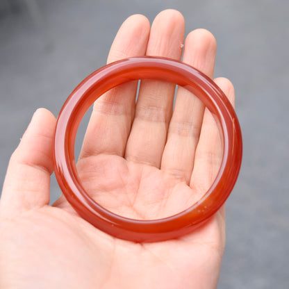 60.2 mm Red Agate Bangle: Chinese Jade-like Stone