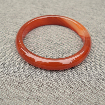 60.6 mm Red Agate Bangle: Chinese Jade-like Stone