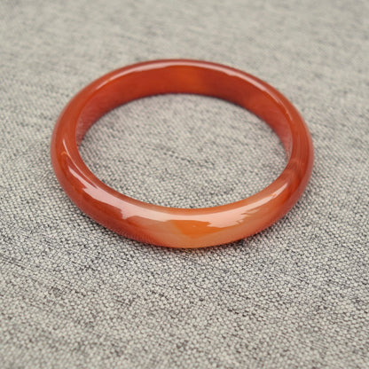 60.6 mm Red Agate Bangle: Chinese Jade-like Stone