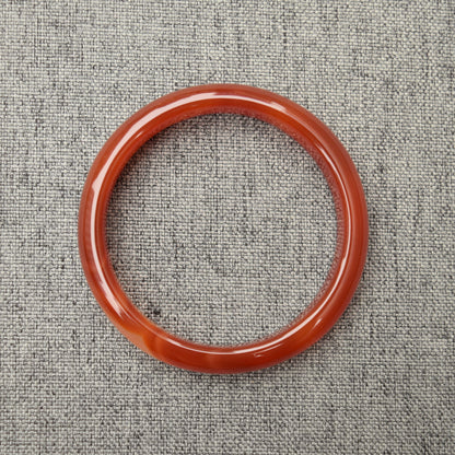 60.6 mm Red Agate Bangle: Chinese Jade-like Stone