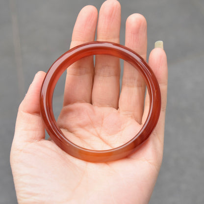 60.6 mm Red Agate Bangle: Chinese Jade-like Stone