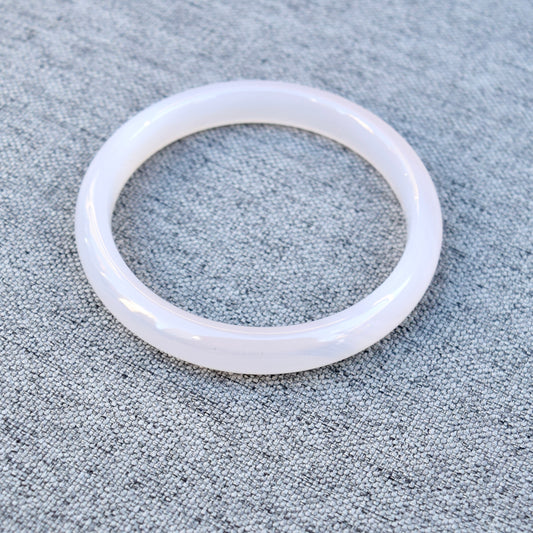 60.6 mm Agate Bangle Bracelet - White