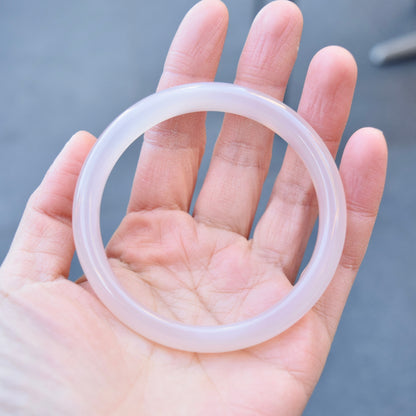 60.6 mm Agate Bangle Bracelet - White