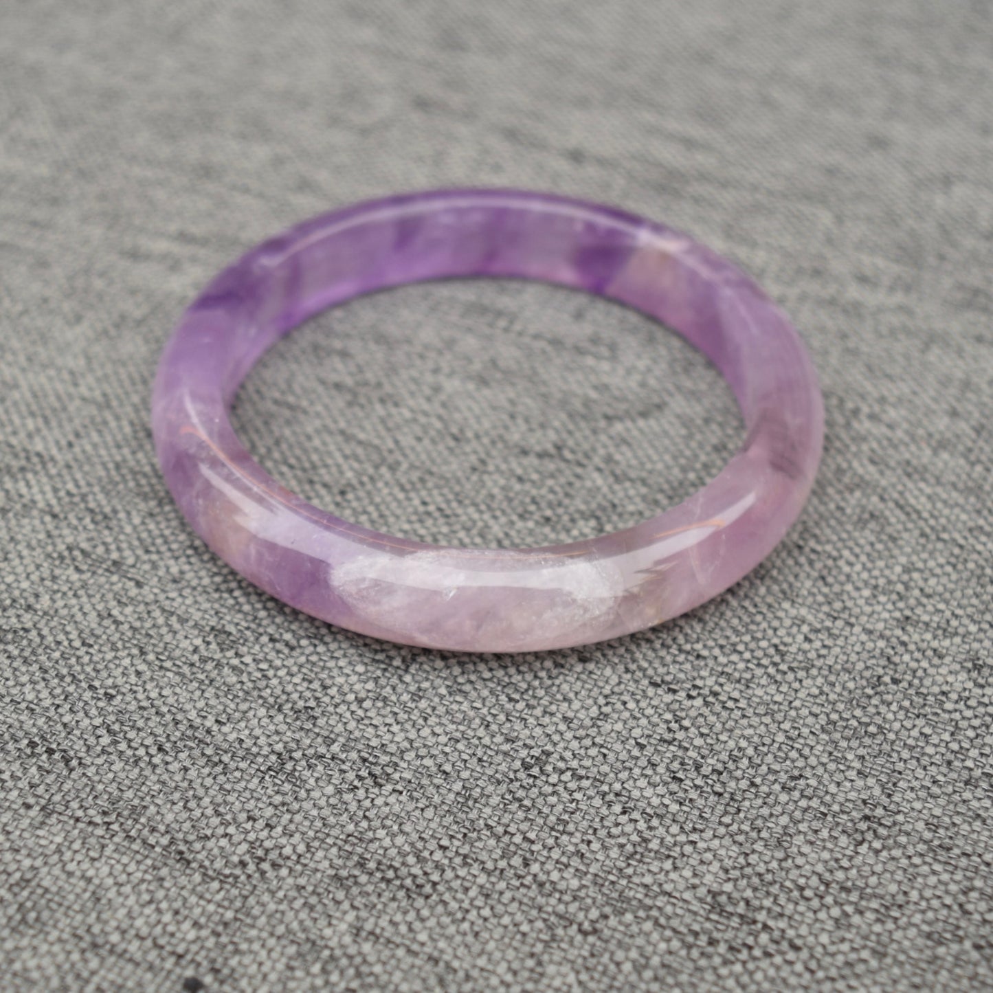 56.9 mm Lavender Amethyst Bangle - Light Purple Quartz