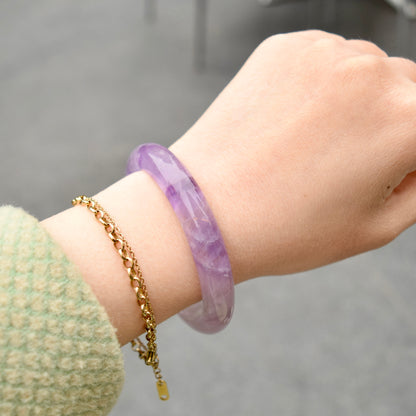 56.9 mm Lavender Amethyst Bangle - Light Purple Quartz