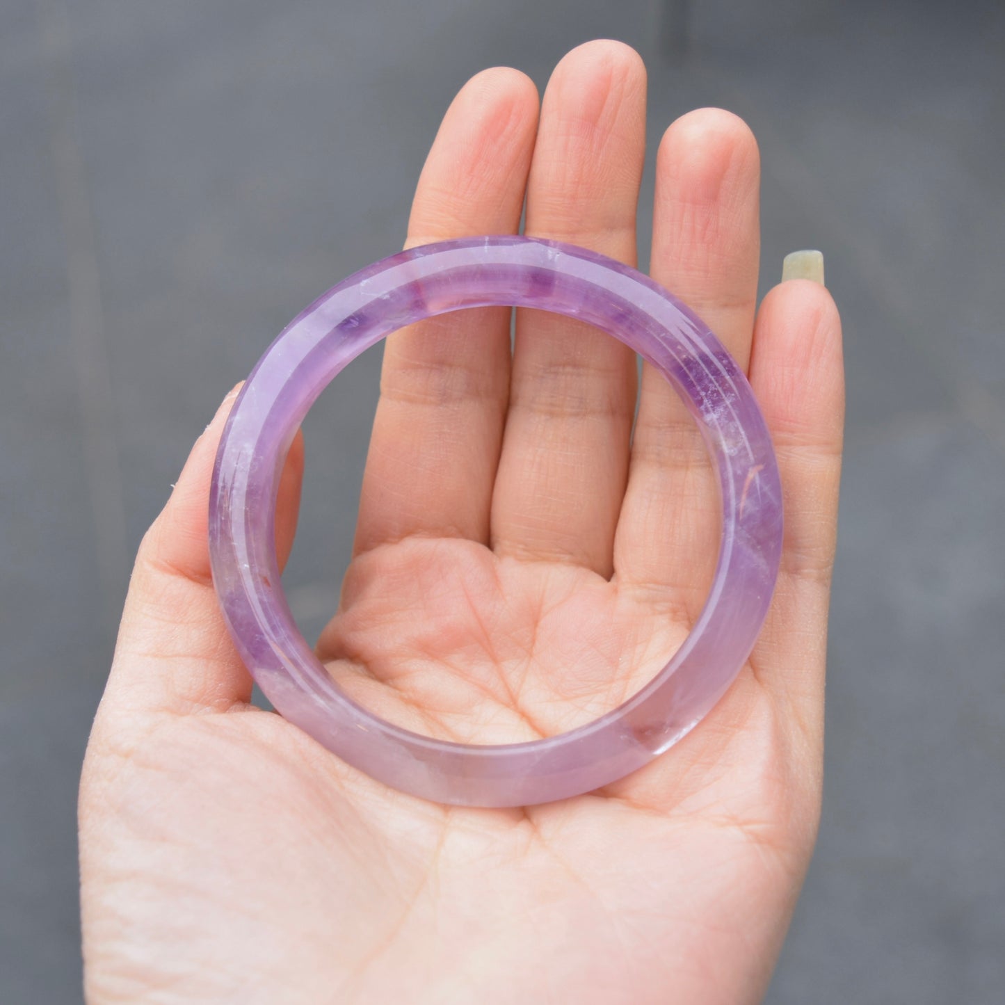 56.9 mm Lavender Amethyst Bangle - Light Purple Quartz