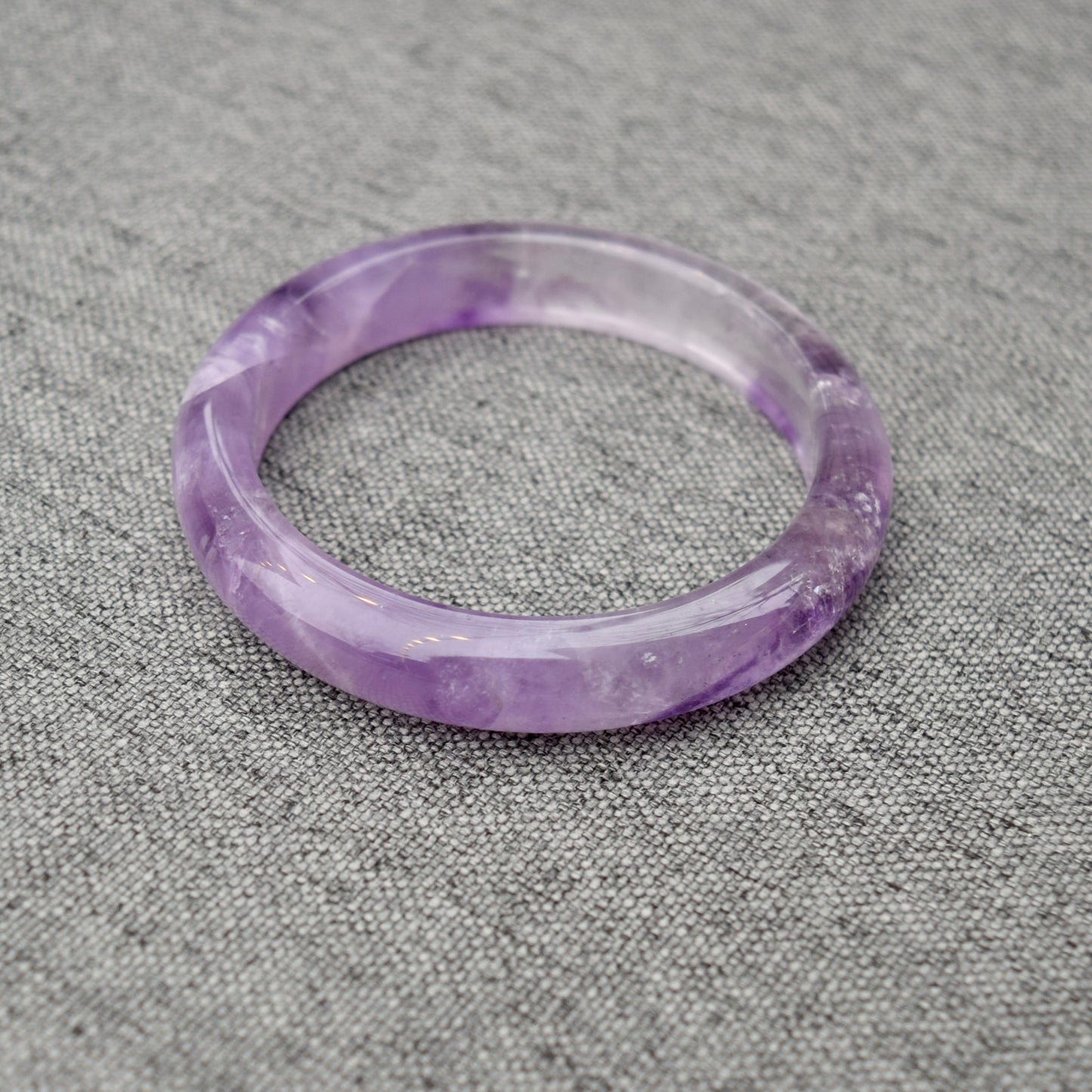 59.8 mm Lavender Amethyst Bangle - Light Purple Quartz