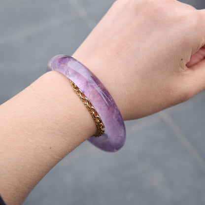 59.8 mm Lavender Amethyst Bangle - Light Purple Quartz