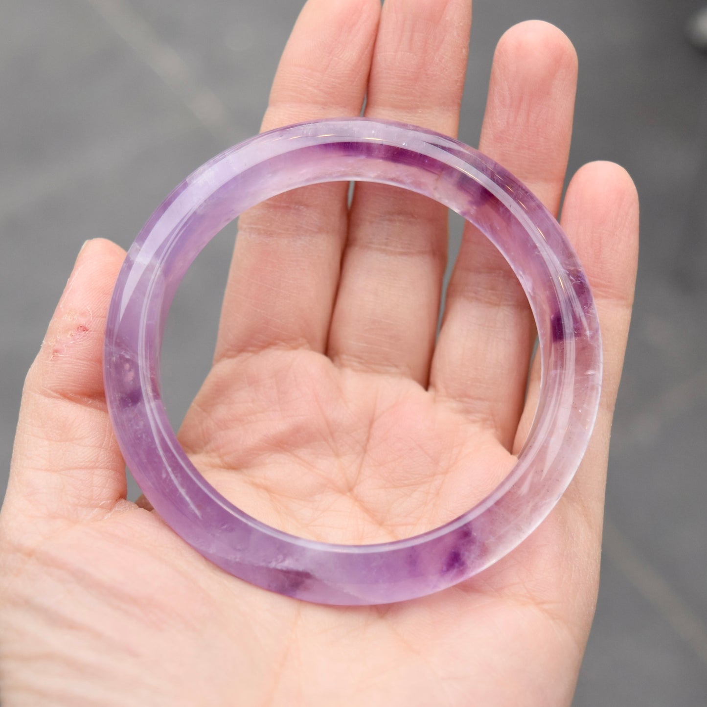 59.8 mm Lavender Amethyst Bangle - Light Purple Quartz