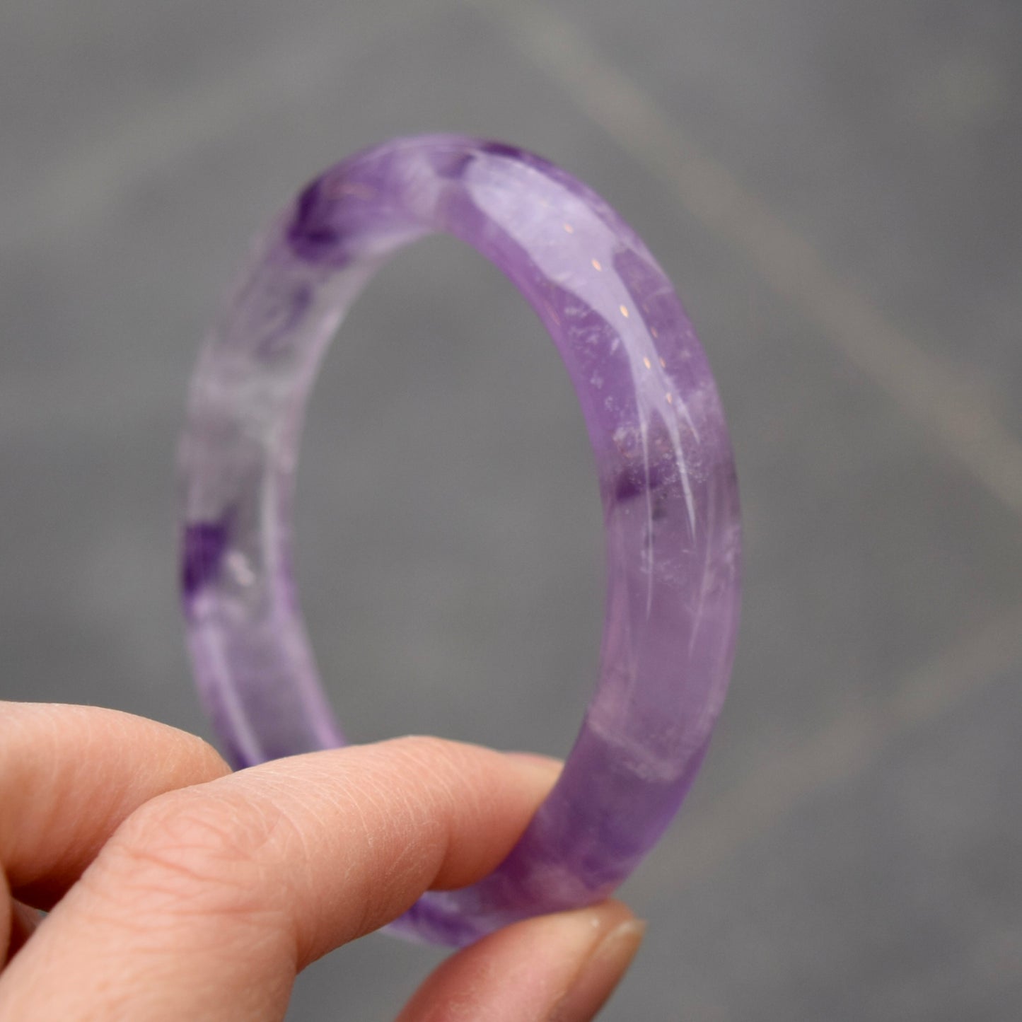 59.8 mm Lavender Amethyst Bangle - Light Purple Quartz