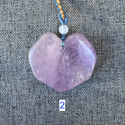 Purple Flora Lock Pendant Rope Necklace - Amethyst