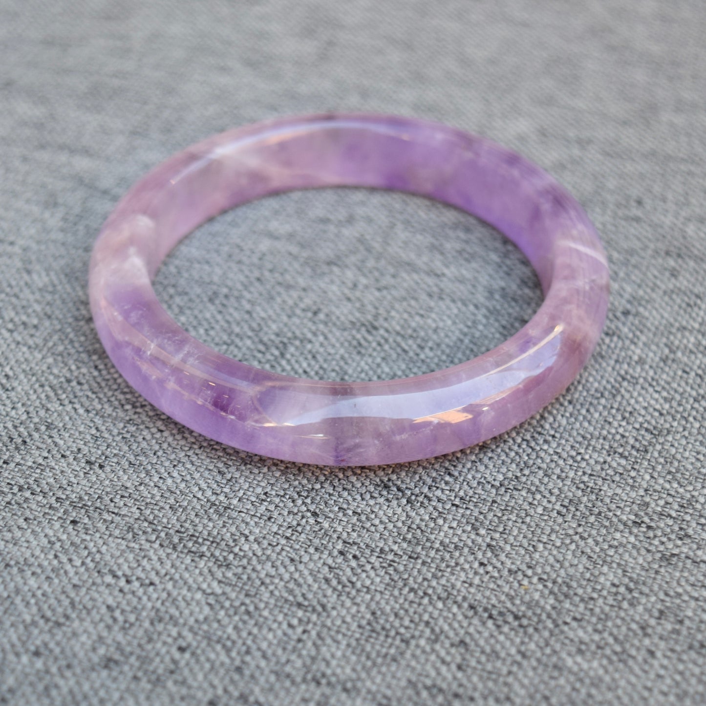 58.6 mm Lavender Amethyst Bangle - Light Purple Quartz
