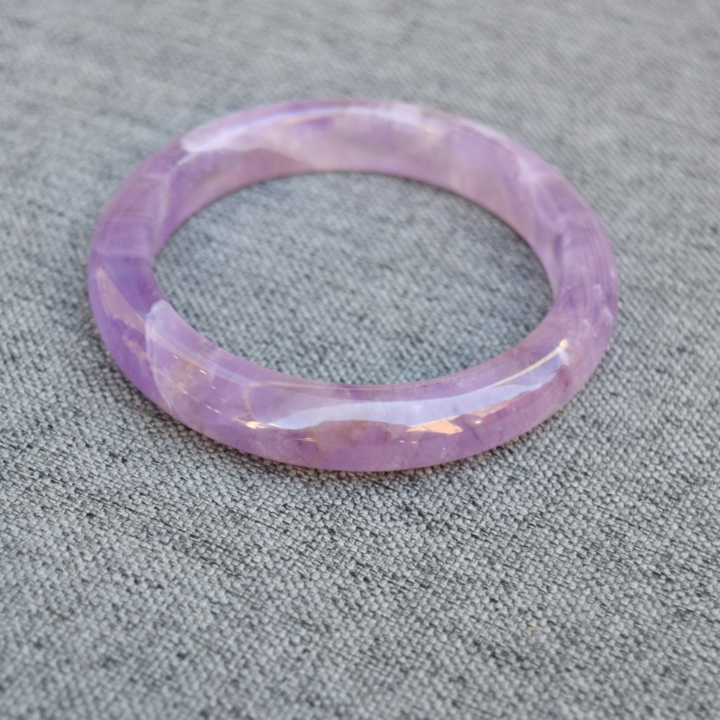 58.6 mm Lavender Amethyst Bangle - Light Purple Quartz