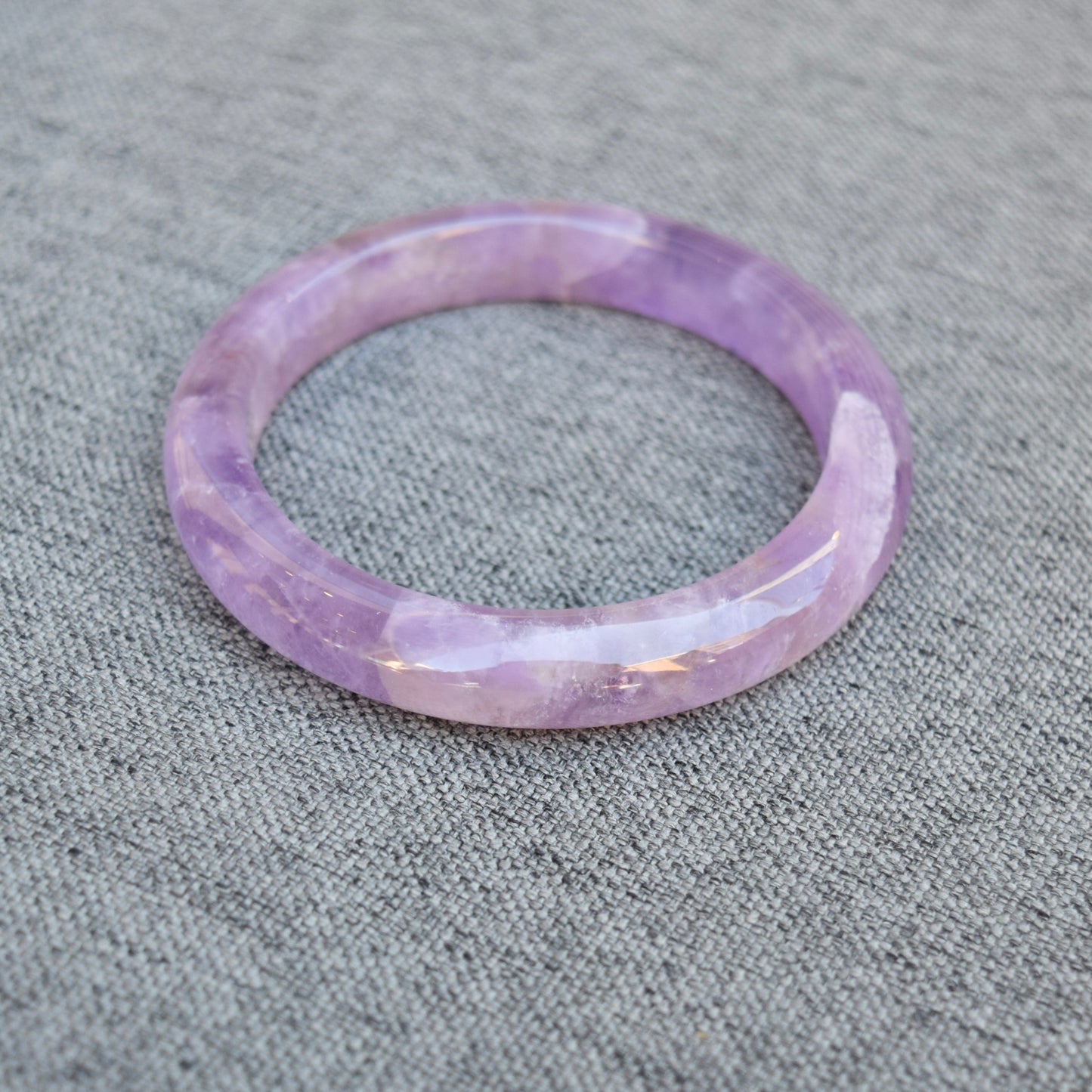 58.6 mm Lavender Amethyst Bangle - Light Purple Quartz